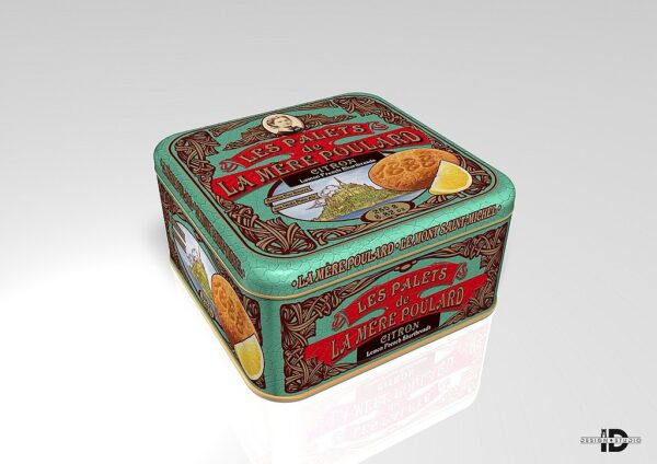 La Mére Poulard Pasta frolla francese al limone 250g in scatola da collezionare