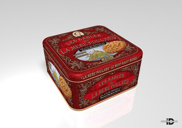 La Mére Poulard Biscotti al burro con gocce di cioccolato, lattina da 250 g
